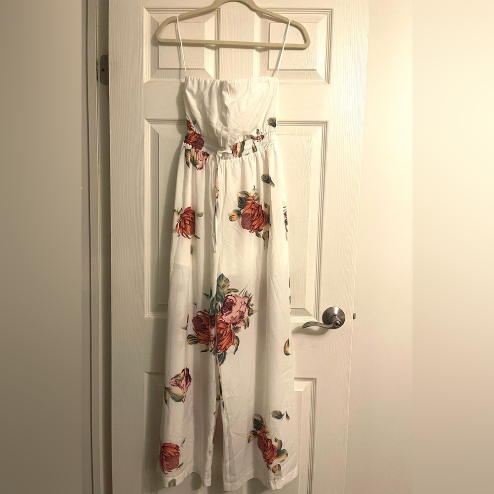 Floral Strapless Maxi Jumpsuit